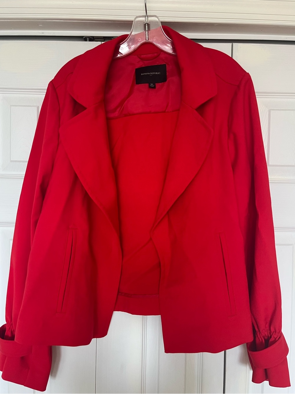 Banana Republic Bright Red Open Front Blazer